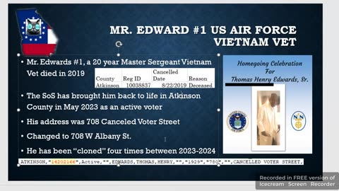 Georgia Steals Identity of Vietnam Vet Mr. Edwards Part Two