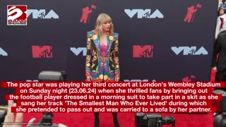 Taylor Swift brings Travis Kelce onstage at London show