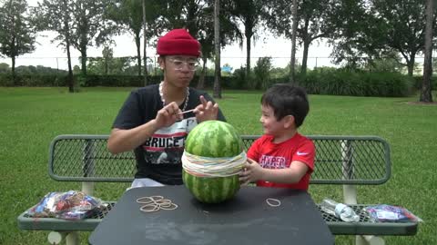 Watermelon Rubberband Stunt