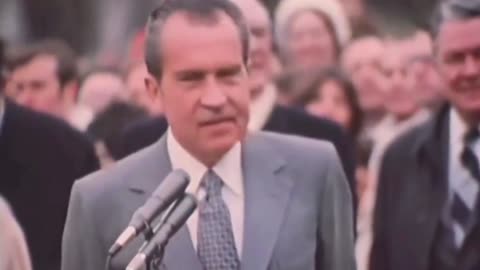 Nixon gives a speech at the White House before his visit to China in 1972