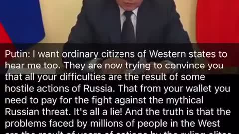 Putin: I Want Ordinary Citizens Of Western States To Hear Me Too