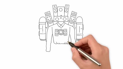 How to Draw Titan Speaker Man from Skibidi Toilet Easy Step Tutorial and Coloring PART 4