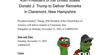 Trump will speak in New Hampshire on Saturday November 11, 2pm EST