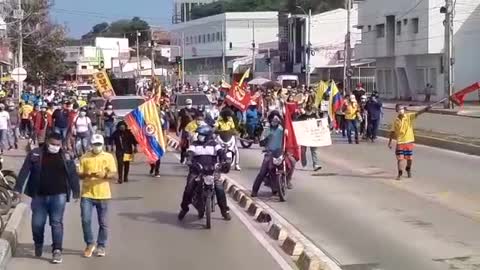 Trabajadores marchan en Cartagena