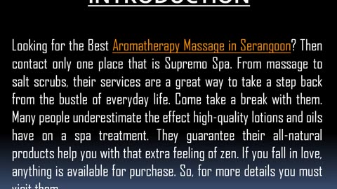 Best Aromatherapy Massage in Serangoon