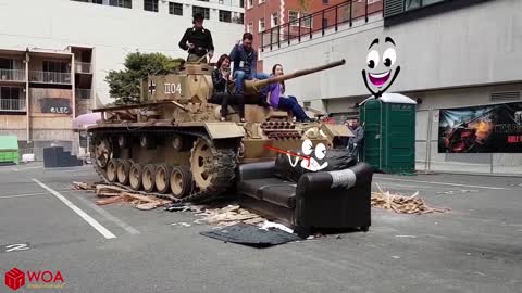 Crazy Police Chases - Monster Tank Doodles Crash Car | Woa Doodles
