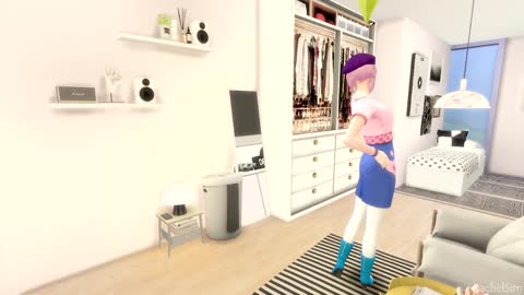 Rachelsim - The Sim 4 - LoLi Doll Apartment - Super Cute House For Gamer | Stopmotion & Download CC
