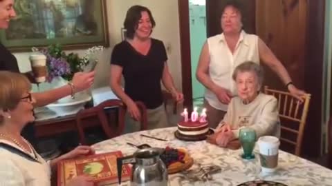 old loses teeth while blowing out candles