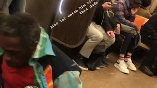 Im very confused man dancing front flip on train