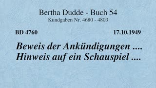 BD 4760 - BEWEIS DER ANKÜNDIGUNGEN .... HINWEIS AUF EIN SCHAUSPIEL ....