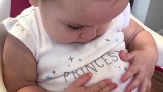Baby Girl Adorably Admires Her Healthy Belly