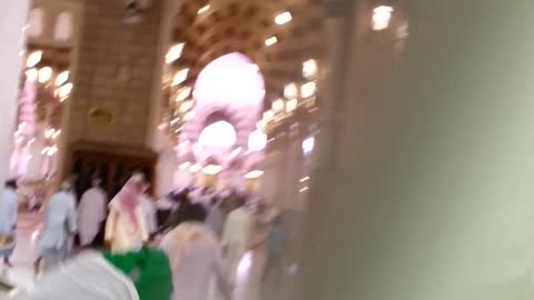 Al Madinah Al Munawwarah Mosque from the inside. A masterpiece of Islamic heritage