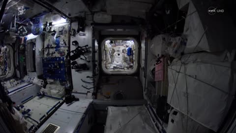 Space Station Fisheye Fly-Through 4K (Ultra HD)🛰️🌌🚀🪐🔍🌠