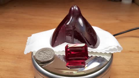 Czochralski Pulled Ruby Faceting Rough