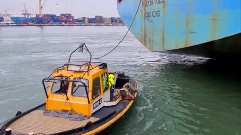 Mooring a VERY HUGE Maersk Container Ship 🚢