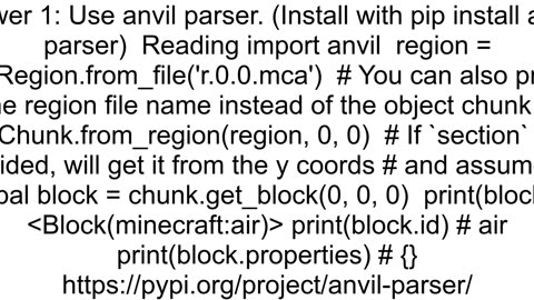 How can read Minecraft mca files so that in python I can extract individual blocks