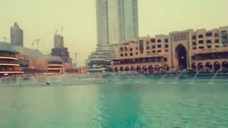 Dubai mall water dance during day time