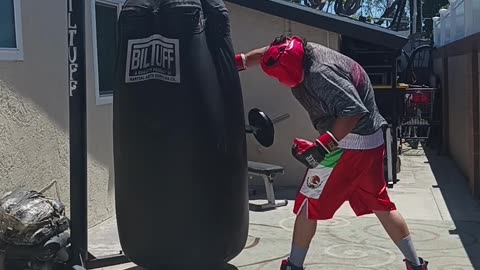 500 Pound Punching Bag Workout Part 72. More Boxing Work!