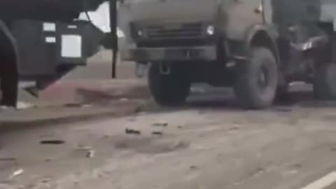 Russian vehicles destroyed by Ukrainian soldiers