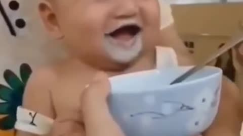 Laughing cute baby