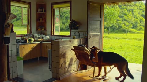 Idyllic Life in the Country with a Canine Companion