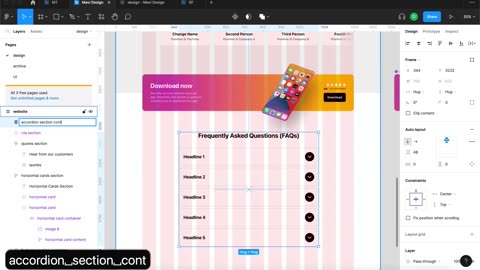 WEB DESIGN IN FIGMA ep.07 Interactive FAQs Section with ACCORDIONS – Free UX UI Course