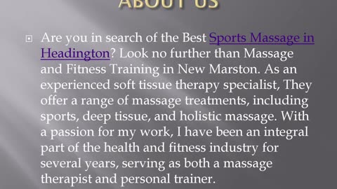 Best Sports Massage in Headington