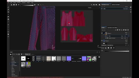 【SubstancePainter】How to make a plush knitted jacket 14