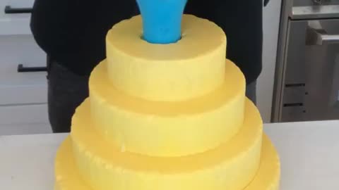 When the icing pours down the cake..