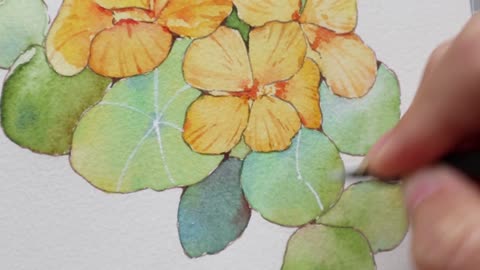 The painting master carefully teaches you how to draw plant watercolors well, let's come together