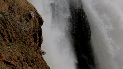 A Footage of a Waterfall Cascading