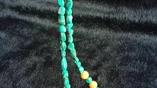Natural turquoise free-shape beads with bumble bee beads necklace for husband06