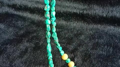 Natural turquoise free-shape beads with bumble bee beads necklace for husband06