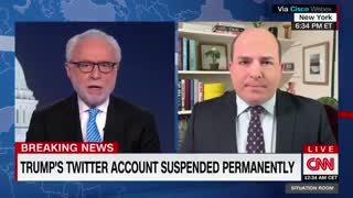 Fake News CNN's Brian Stelter Has a Joyous Reaction to Twitter Banning Trump