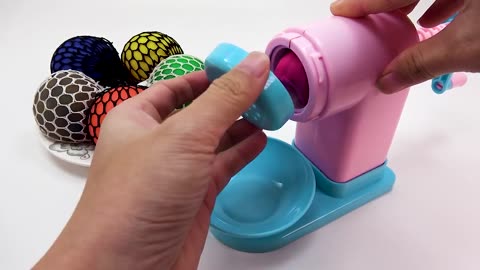 Satisfying video playdho noddles with balls cutting asmr
