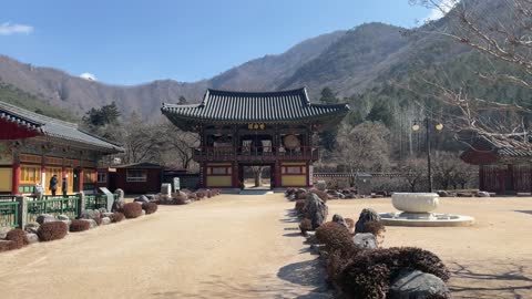 Buddhist temple in winter with beautiful scenery in Korea(9)