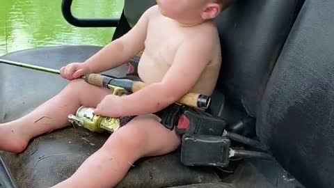 Boy Loves Fishing But Nap Time Is Winning