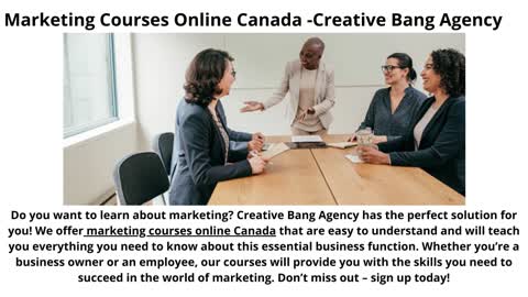 Marketing Courses Online Canada -Creative Bang Agency