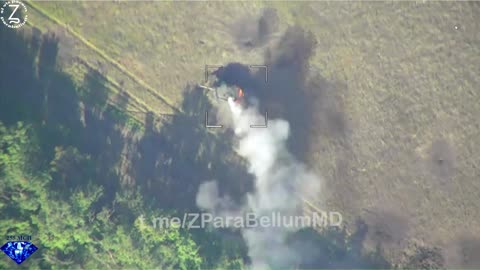 UAV Operators Destroyed a Ukrainian Leopard Tank