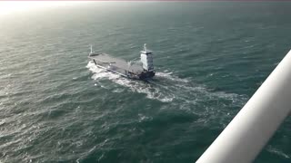 Short Take off and Landing STOL Aboard a Cargo Ship At Sea