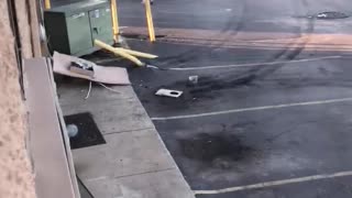 Semi-Truck Driver Wrecks Motel, Cars, and Drives Off