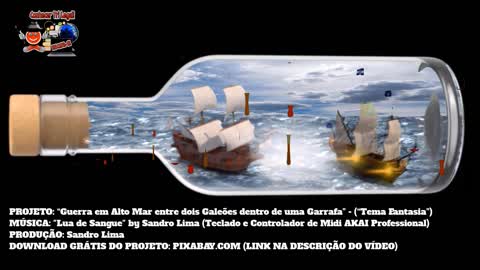 FREE PROJECT: War on the High Seas between two Galleons in a Bottle (Fantasy Theme) | 2022