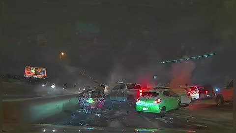 6th Avenue Pileup Dashcam in Colorado