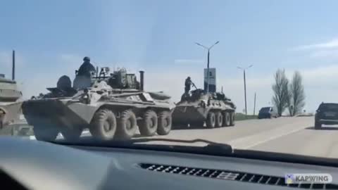 Russian marine BTR-82A column going towards Donbass