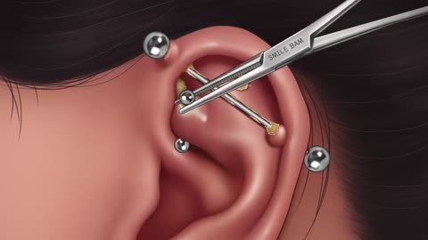 ASMR Why care is essential after piercing 2 piercing cleaning animation | Piercing Cleaning,