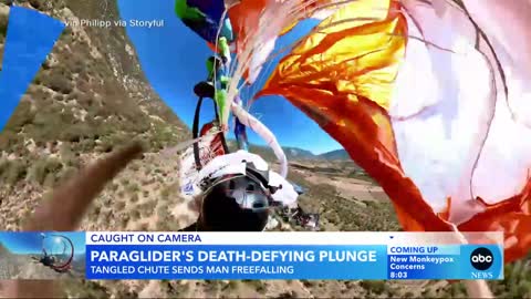 Paraglider saves himself after parachute malfunctions l GMA