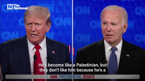Donald Trump uses the word "Palestinian" to slander Biden and Schumer