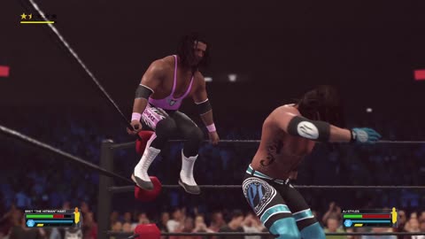 WWE 2K23: Bret "The Hitman" Hart VS AJ Styles - Highlights
