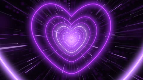 735. Purple Heart Background💜Neon Lights Background Effect