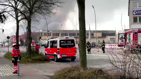 Hamburg police warn of possible toxins in air after fire